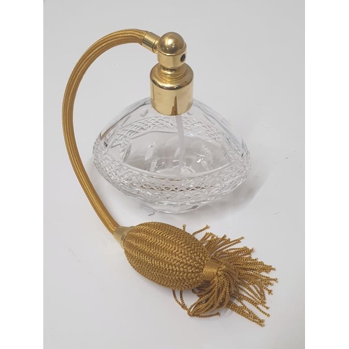 64 - Cut Crystal Based Scent Atomiser with gold tassel