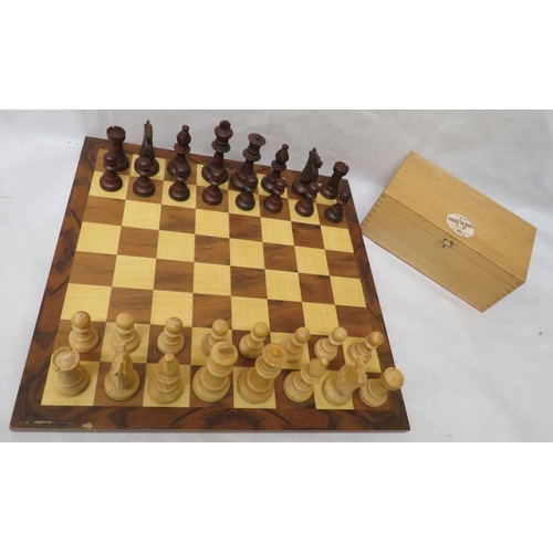 39 - Wooden Chess Set & Board by Lardy International, approx. 49cm square (2)