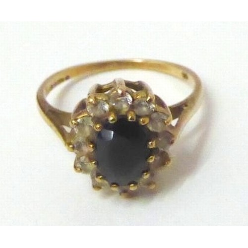 27 - Ladies 9ct Gold & CZ Dress Ring size K