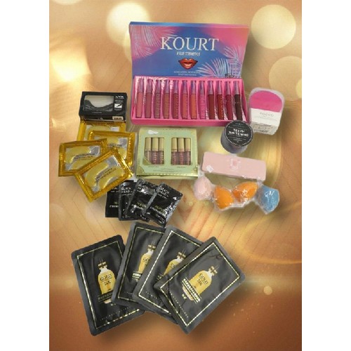 33 - Kylie Kourt Long Lasting Lips Holiday, 4 gold stock solution 24k moisturiser brightening masks, 4 cr... 