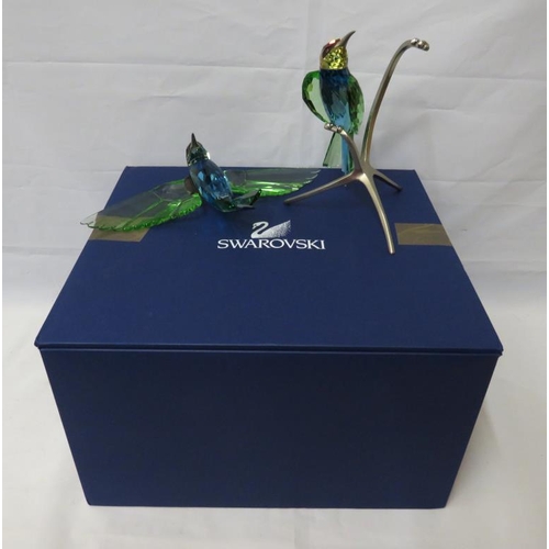 437 - Swarovski Bee Eaters in original box with bag, Peridot A9600 NR00 123 PERI A/F