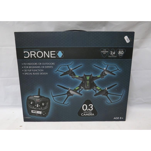 585 - Remote Control Sky Drone, 0.3 megapixel camera boxed no charging cables