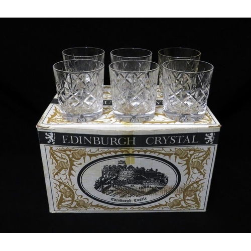 586 - Boxed Set of 6 Edinburgh Crystal Whisky Tumblers