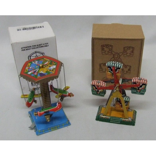 263 - Tin Toy Miniature Ferris Wheel Hanging Ornament & MM302 Aeroplane Ride (2)