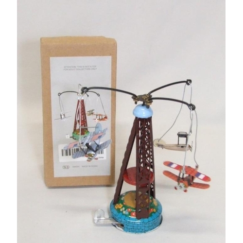 263 - Tin Toy Miniature Ferris Wheel Hanging Ornament & MM302 Aeroplane Ride (2)