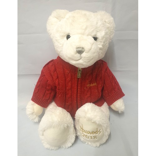 127 - Harrods 2018 Christmas Bear approx. 34cm H seated