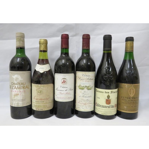 212 - Château Nerf De Pap 2006, Pommard Quinson Fils 1985, Château De L'Amiral Margot 1985, Cuvee Privée 1... 