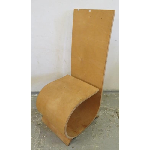 86 - Designer Style Bentwood Ply Chair approx. 120cm H x 55cm D x 50cm W A7