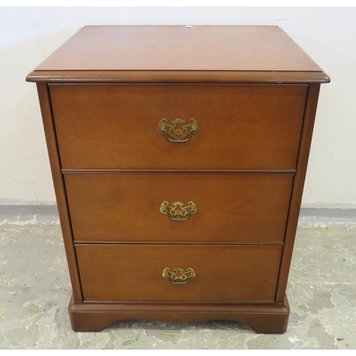 107 - Bedside Cabinet with 3 drawers approx. 54cm W x 44cm D x 64cm H A1