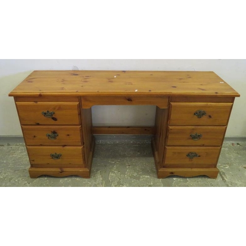 115 - Pine Desk/Dressing Table with 6 drawers approx. 148cm W x 75cm H x 45cm D A13