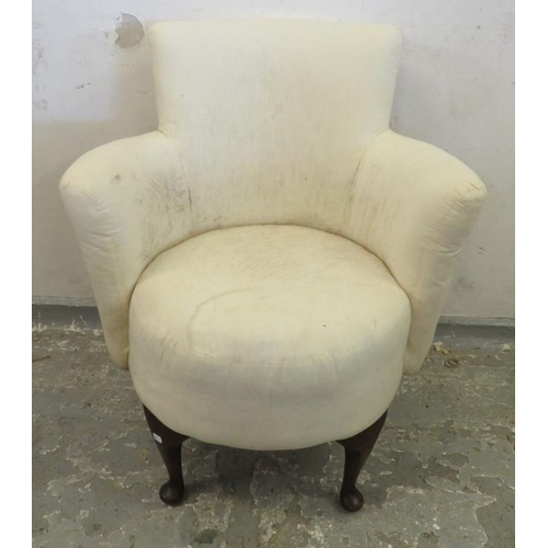 117 - Open Armchair with circular seat approx. seat 43cm H, total height 83cm, 66cm W FWL