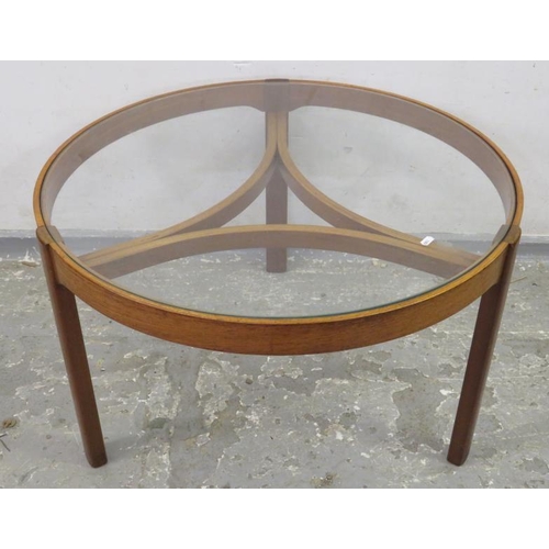 128 - Glass Topped Circular Coffee Table, approx. 82cm Dia. x 52cm H A7