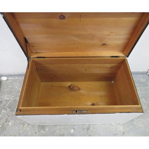 31 - Painted Wooden Box with upholstered lift up lid BWR