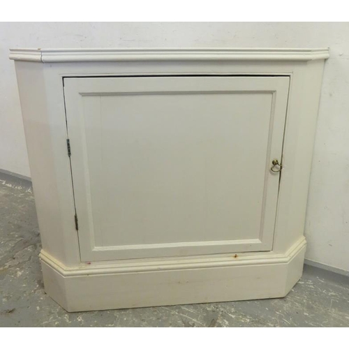 35 - Large Floor Standing Overpainted Corner Cabinet with key BWL