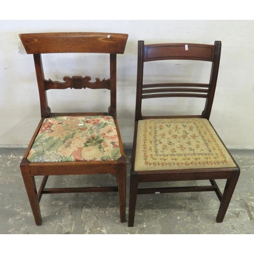 36 - Early C19th Mahogany Side Chair on moulded slightly tapering square supports, drop in tapestry seat,... 