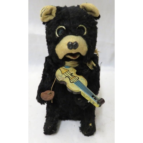 1384 - Wind Up Bear Playing the Violin A/f