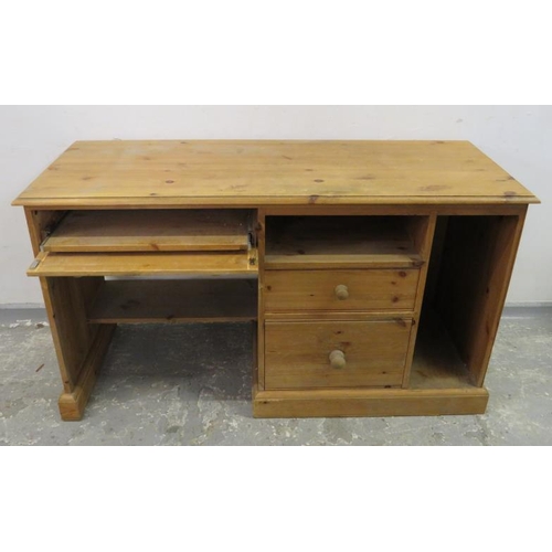 153 - Pine Desk approx. 137cm W x 51cm D x 78cm H A4