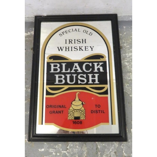 137 - Framed Advertising Mirror, Black Bush Irish Whisky approx. 34cm x 49cm A7