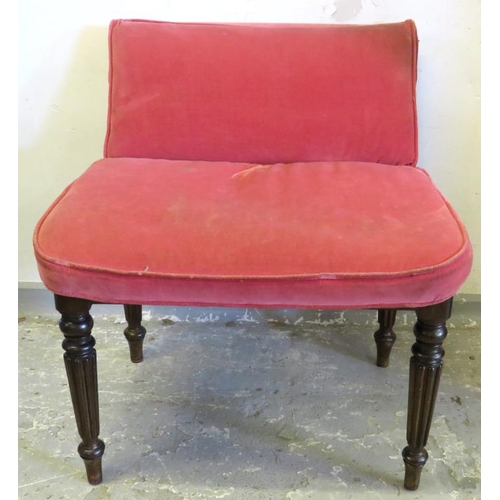 172 - Pink Upholstered Chair on fluted & turned supports approx. 65cm W x 65cm D x 47cm (73cm) H FWL