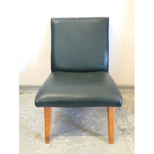 173 - Green Leatherette Side Chair on blonde wood legs approx. 38cm H (78cm H) x 53cm W x 73cm D A6