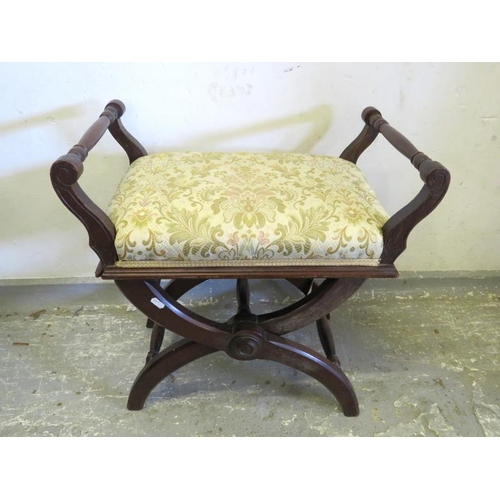 175 - Regency Piano Stool with cream upholstery approx. 57cm W x 37cm D x 57cm H A1