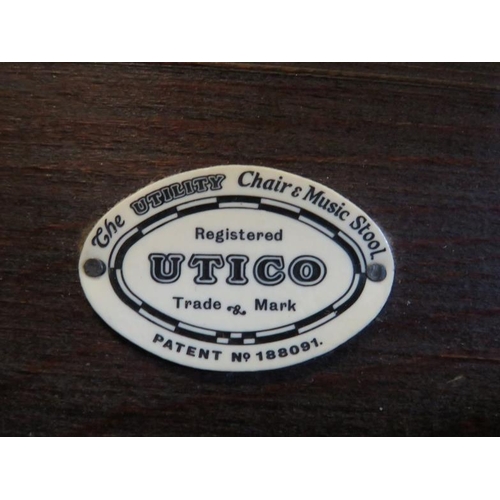176 - 1920's UTICO Music Chair approx. 66cm H x 59cm W x 50cm D A1
