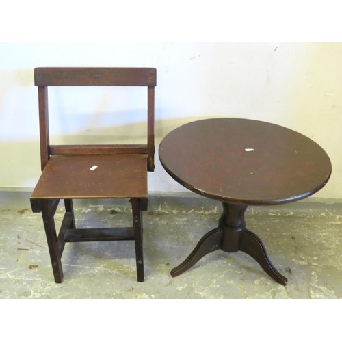 166 - Child's Chair approx. 34cm & Circular Table, approx. dia. 39cm x 42cm H (2) A2