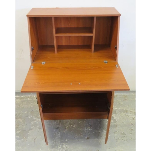 13 - Modern Bureau, fall with plain nest, single long drawer with pair cupboard doors under  approx. 79cm... 