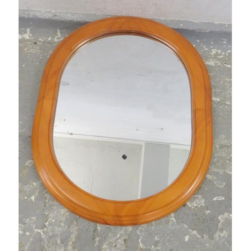 39 - Oval Pine Mirror 50x40cm A1