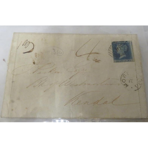 1349 - Stamps: GB 1841 QV 2d Blue Used on cover SG14