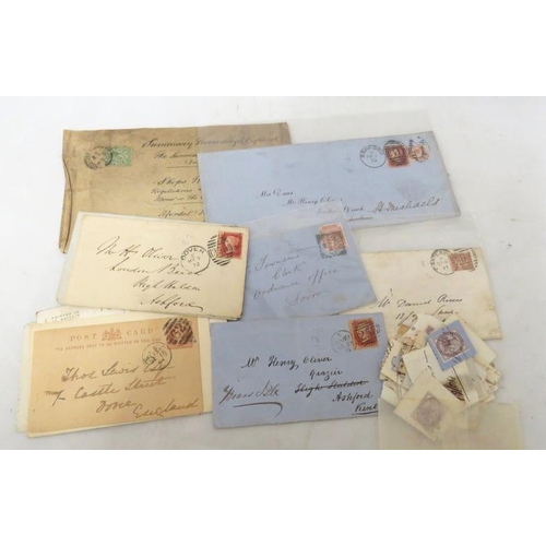 1348 - Stamps: GB 1880 SG166 used cover, GB 1870 SG48 Plate 5 used cover, GB 1864 plate 130 used on cover S... 