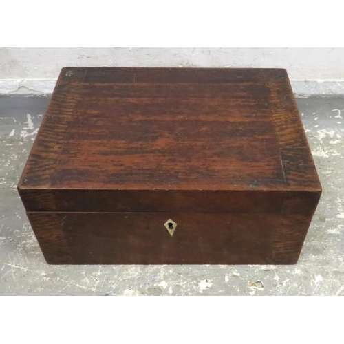 50 - Mahogany Box with hinged lid (lid detached) FWC