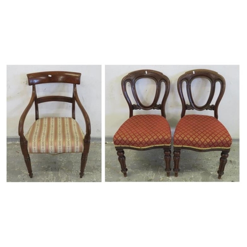 17 - Pair C19th Dining Chairs approx. 45cm H x 44cm W x 86cm total height x 50cm total depth & C19th Late... 