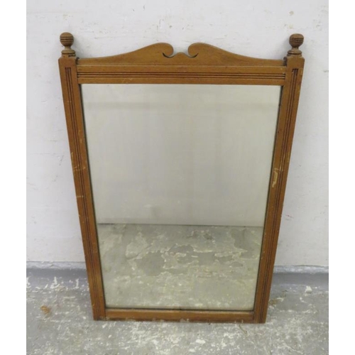 2 - Rectangular Mirror with broken arch pediment from dressing table with turned knops approx. 72cm x 46... 