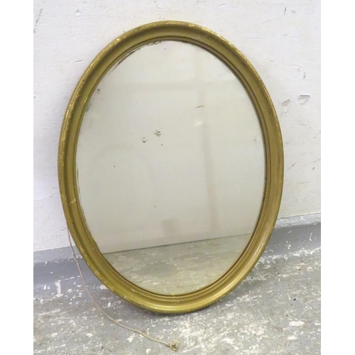 3 - Gilt Framed Oval Wall Mirror approx. 43cm x 34cm