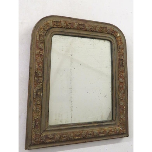 4 - Domed Topped Carved Framed Wall Mirror approx. 37cm x 31cm A8