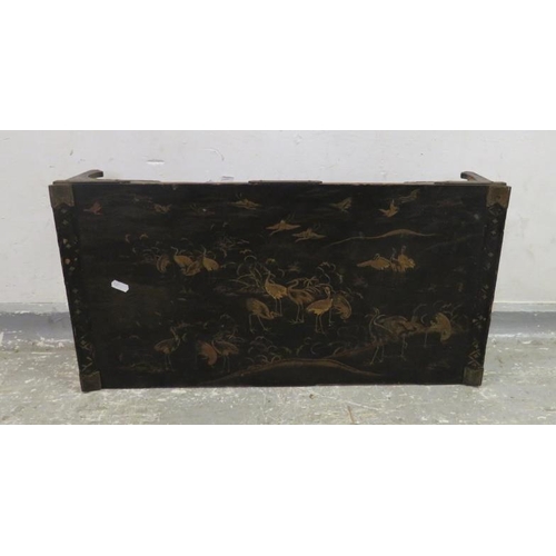 101A - Black Lacquered Oriental Bed Tray W:65xD:34xH:15cm A10/11