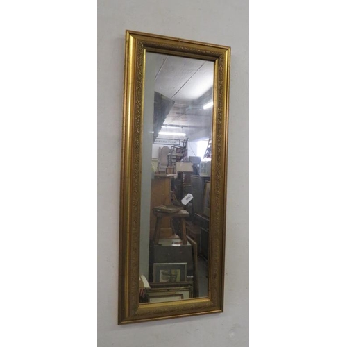 104A - Gilt Rectangular Wall Mirror 58x22.5cm A8