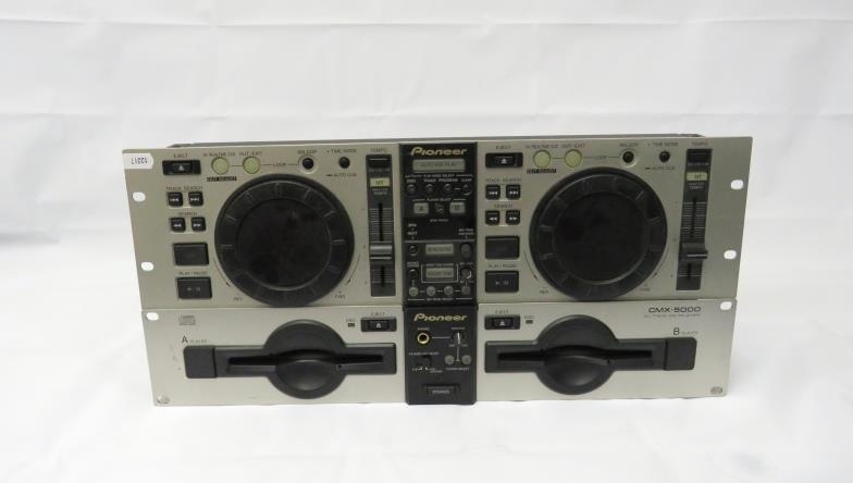 Pioneer CMX-5000 DJ Twin CD Player & Pioneer Audio Mixer (2) UNTESTED