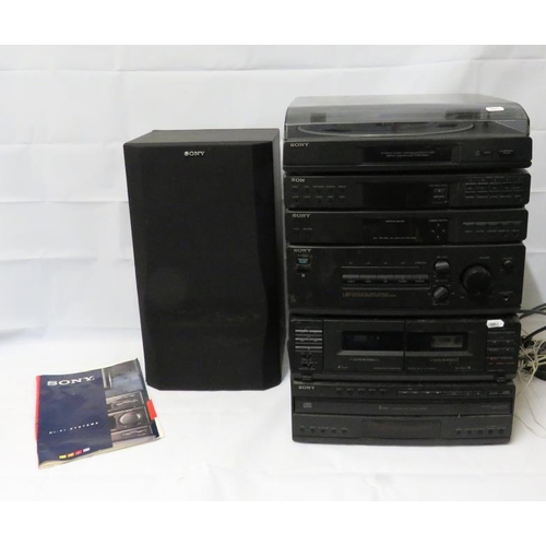 Sony Model PSLX52P Stereo Turntable, STRD359 stereo AM/FM receiver, HTCD359 Compact Disc Deck & 2