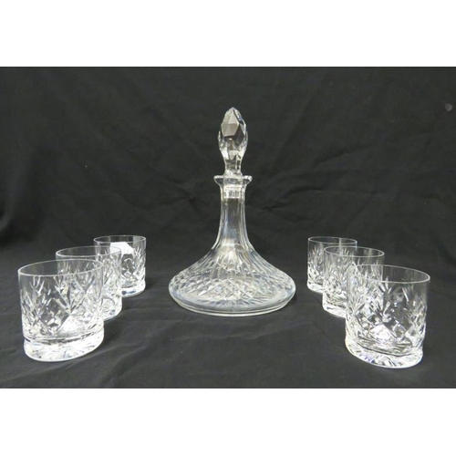 Set of Royal Doulton Cut Crystal Tumblers & Edinburgh Crystal Spirit