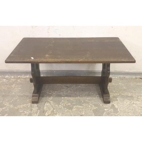 33 - Trestle End Low Coffee Table with flat section stretcher  A11