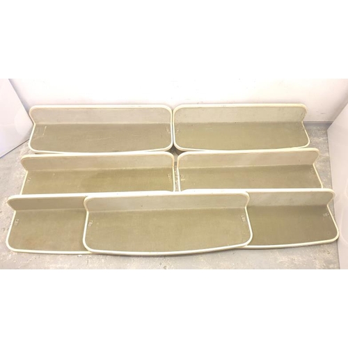 58 - Shoe Shop Display Shelves, moulded fibre glass shelves various sizes with 2 floor standing units, wa... 