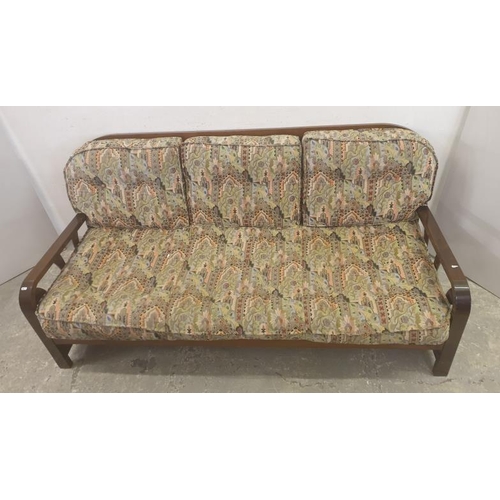 60 - Mid Century Hans Wegner Style 3 Seater Cottage Style Sofa/Settee with upholstered cushions FWR