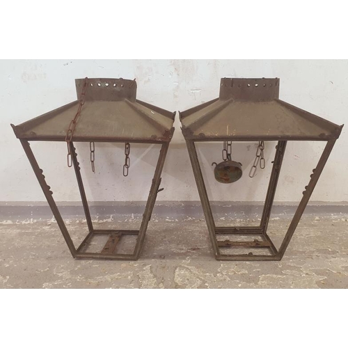 38 - Pair Streetlamp Tops, copper? for restoration, originally from Chatham Dockyards (2)    FWR