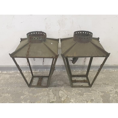 38 - Pair Streetlamp Tops, copper? for restoration, originally from Chatham Dockyards (2)    FWR