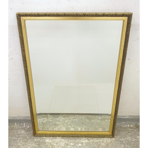 23 - Rectangular Gilt Framed Bevel Glass Wall Mirror approx. 57cm x 83cm     A4