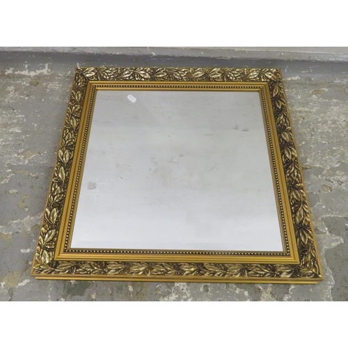 50 - Bevel Glass Square Gilt Framed Wall Mirror     A5