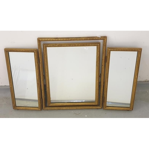 108 - Triple Dressing Table Mirror with gilt painted frame   FWL