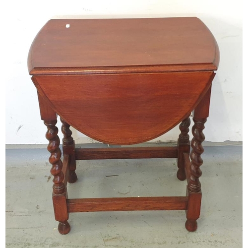 110 - Mahogany Drop Flap Barley Twist Table   A2